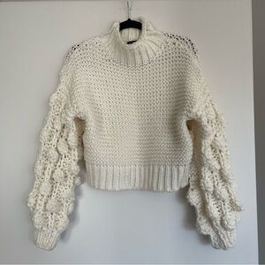 MINKPINK Cozy Cream Chunky Sleeve Sweater
